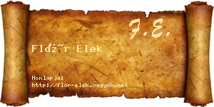 Flór Elek névjegykártya